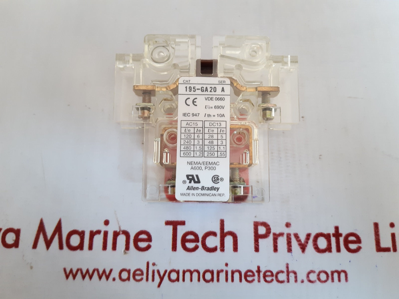 Allen-bradley 195-ga20 auxiliary contact switch ser a