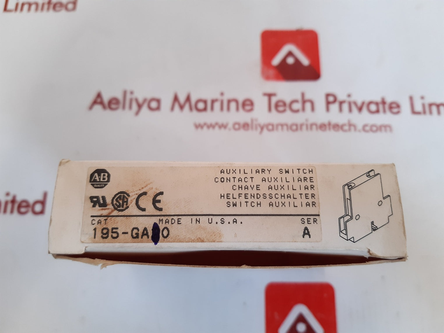 Allen-bradley 195-ga10 auxiliary contact block ser. a