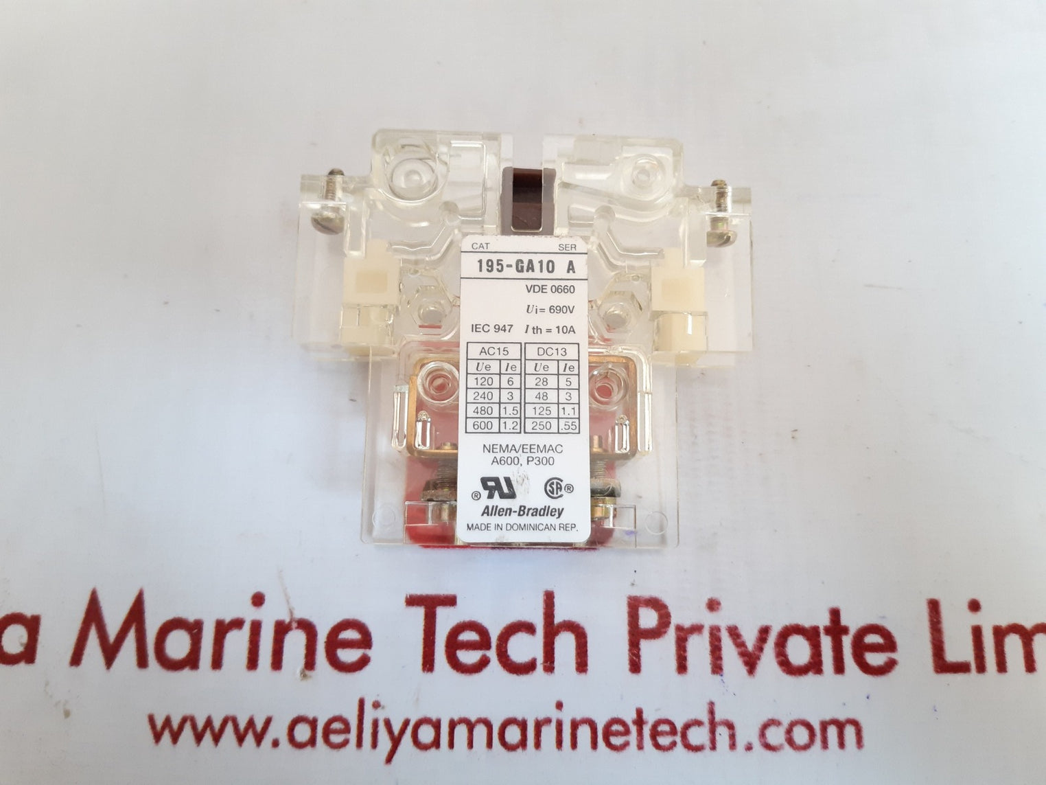 Allen-bradley 195-ga10 auxiliary contact block ser. a