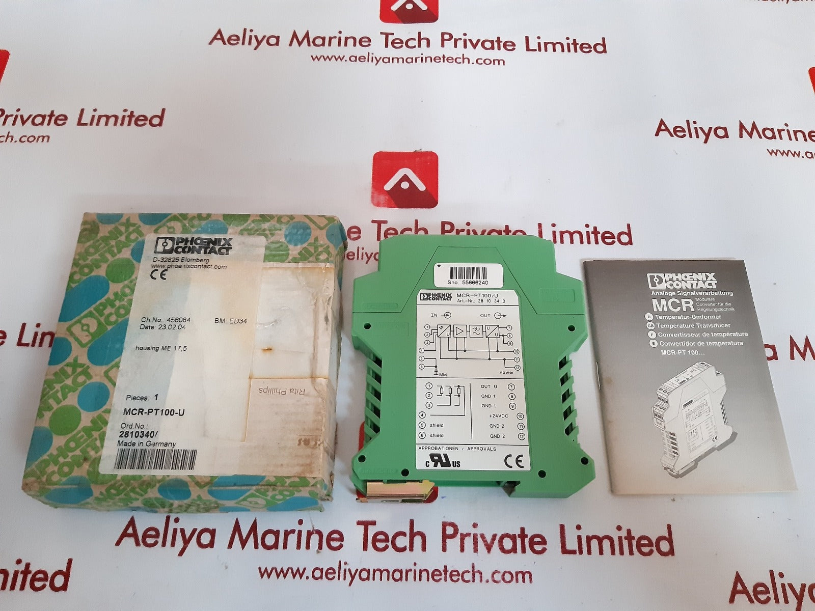 Phoenix contact mcr-pt100/u temperature measurement sensor module 2810340