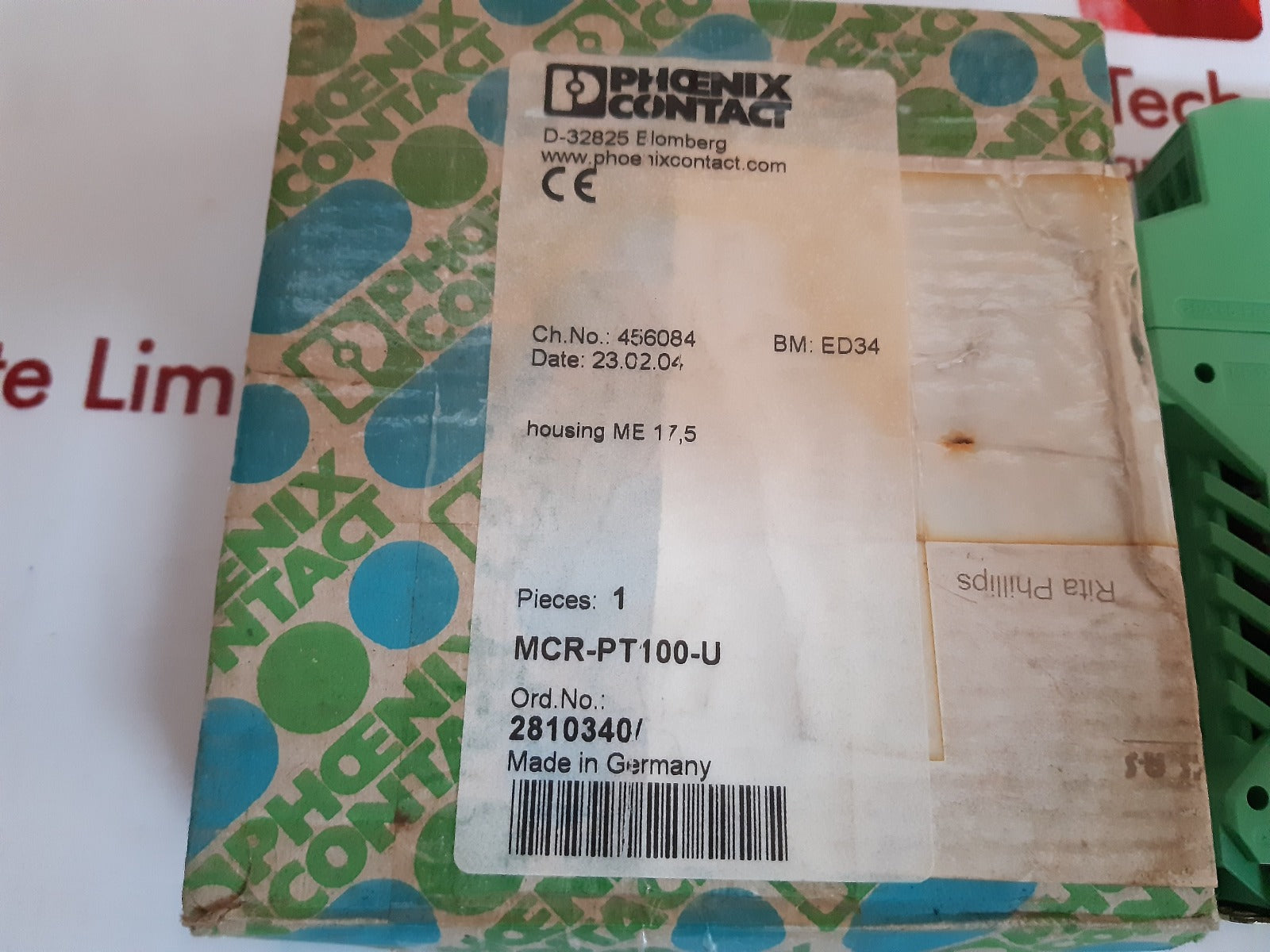 Phoenix contact mcr-pt100/u temperature measurement sensor module 2810340