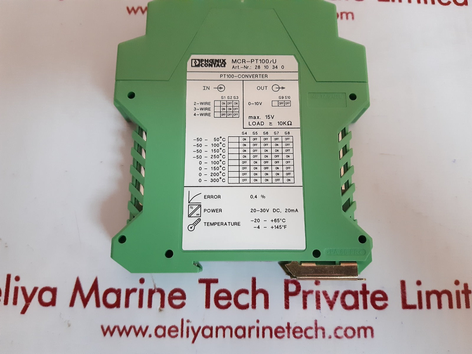 Phoenix contact mcr-pt100/u temperature measurement sensor module 2810340