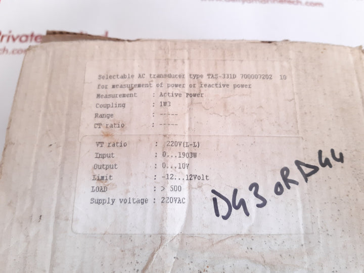 Deif tas-331dg 700007202.10 selectable ac transducer