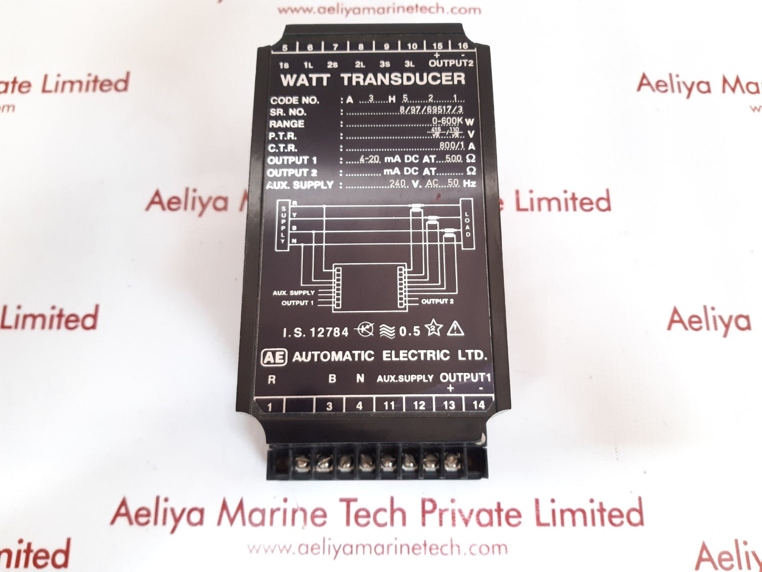 Automatic electric  a3h521 watt  transducer