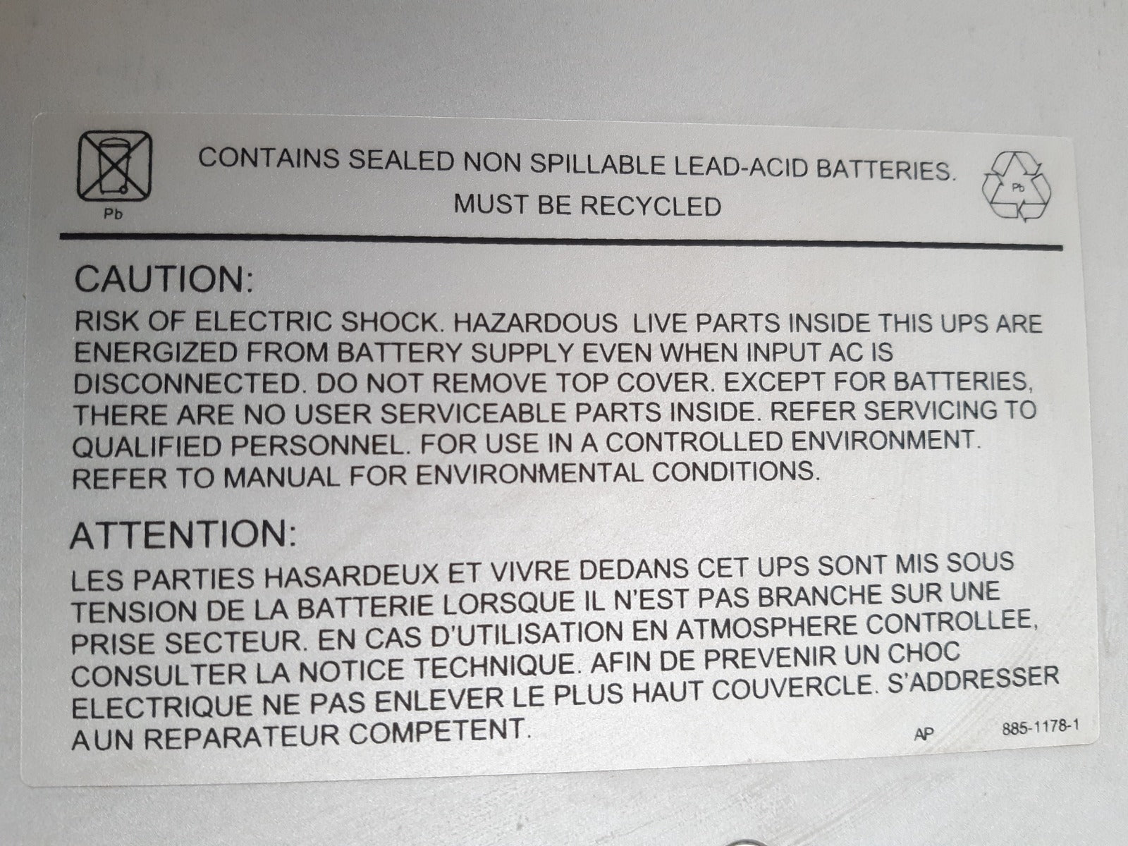 Apc sua 1500rmi2u uninterruptible power supply
