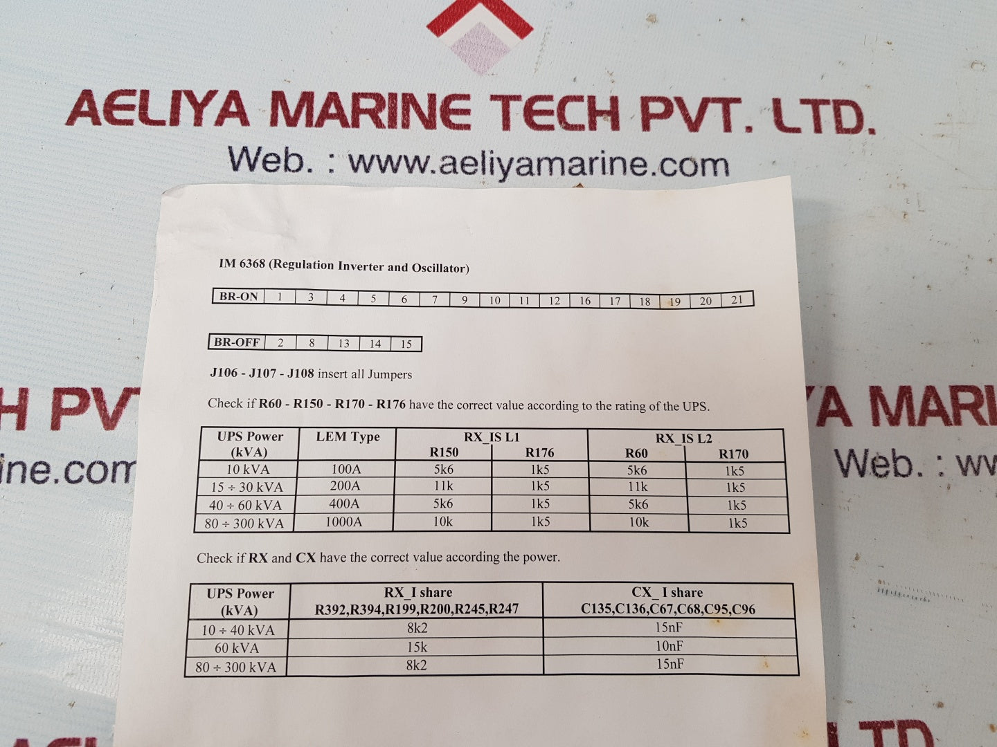 Invertomatic im 6368 a inverter regulation board