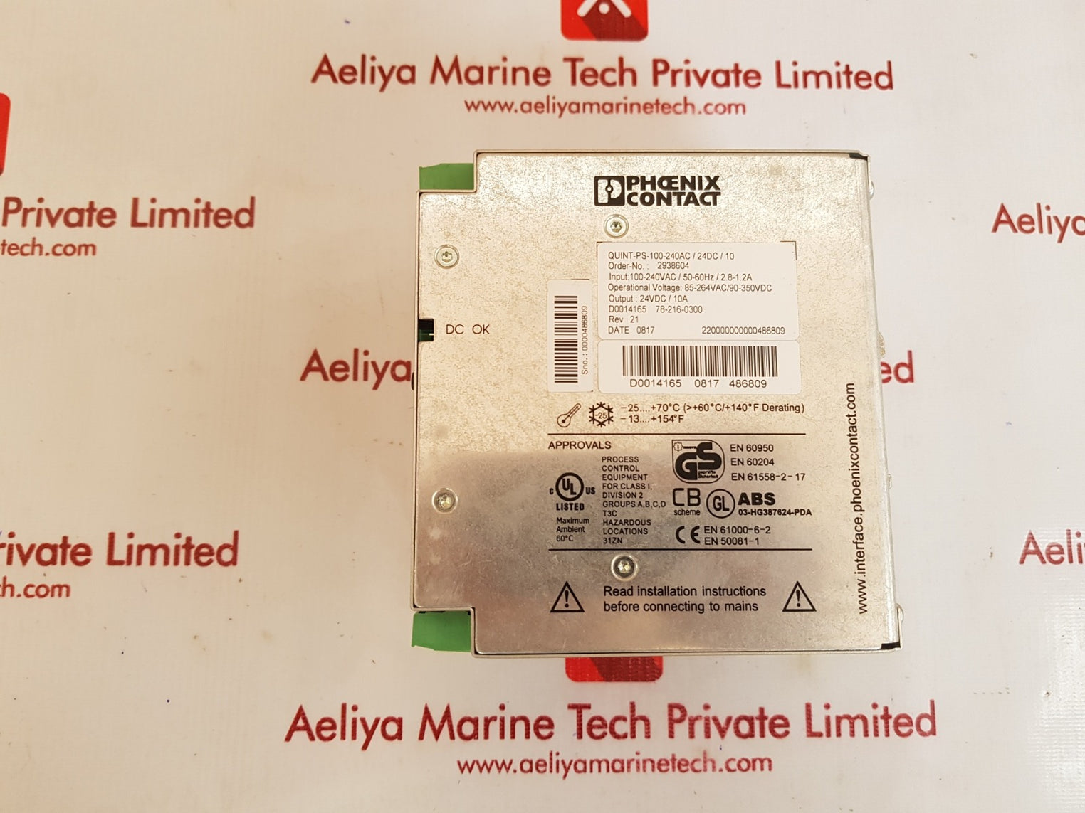 Phoenix quint-ps-100-240ac/24dc/10 power supply