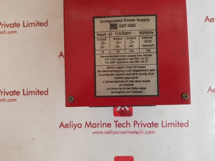 Rs 597-560 unregulated power supply