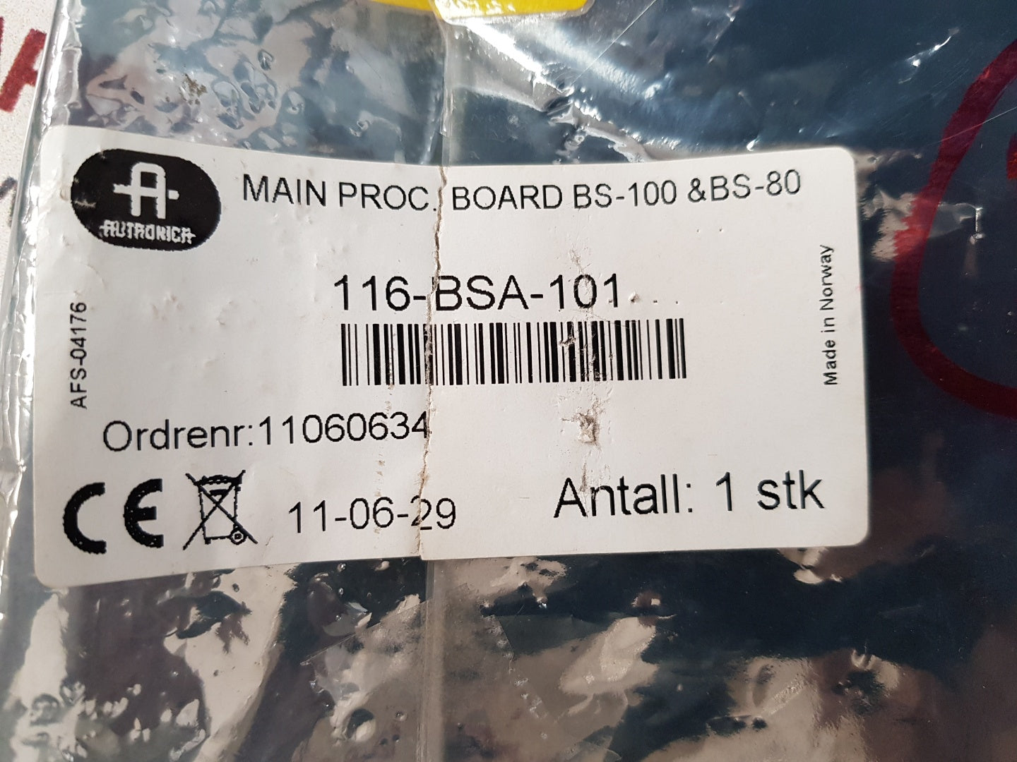 Autronica bsa-101 processor board 7212-142.0008