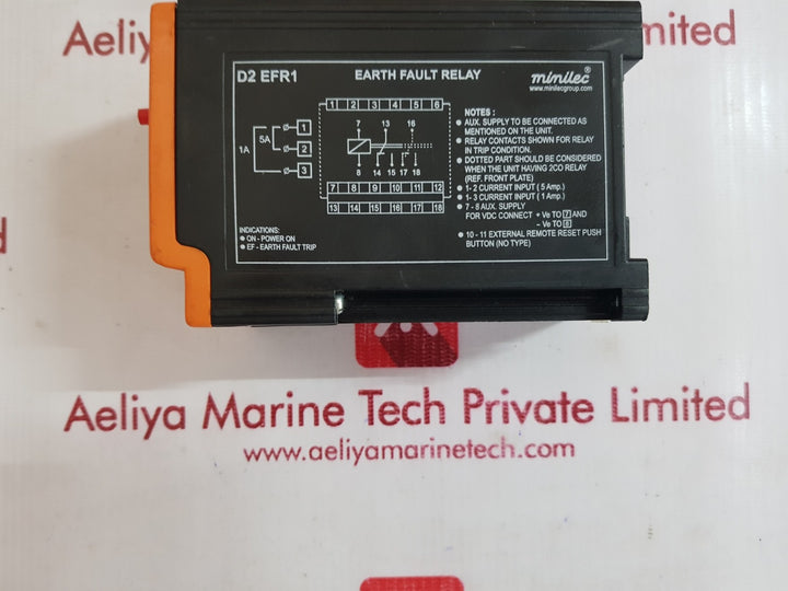 Minilec d2efr1 earth fault relay
