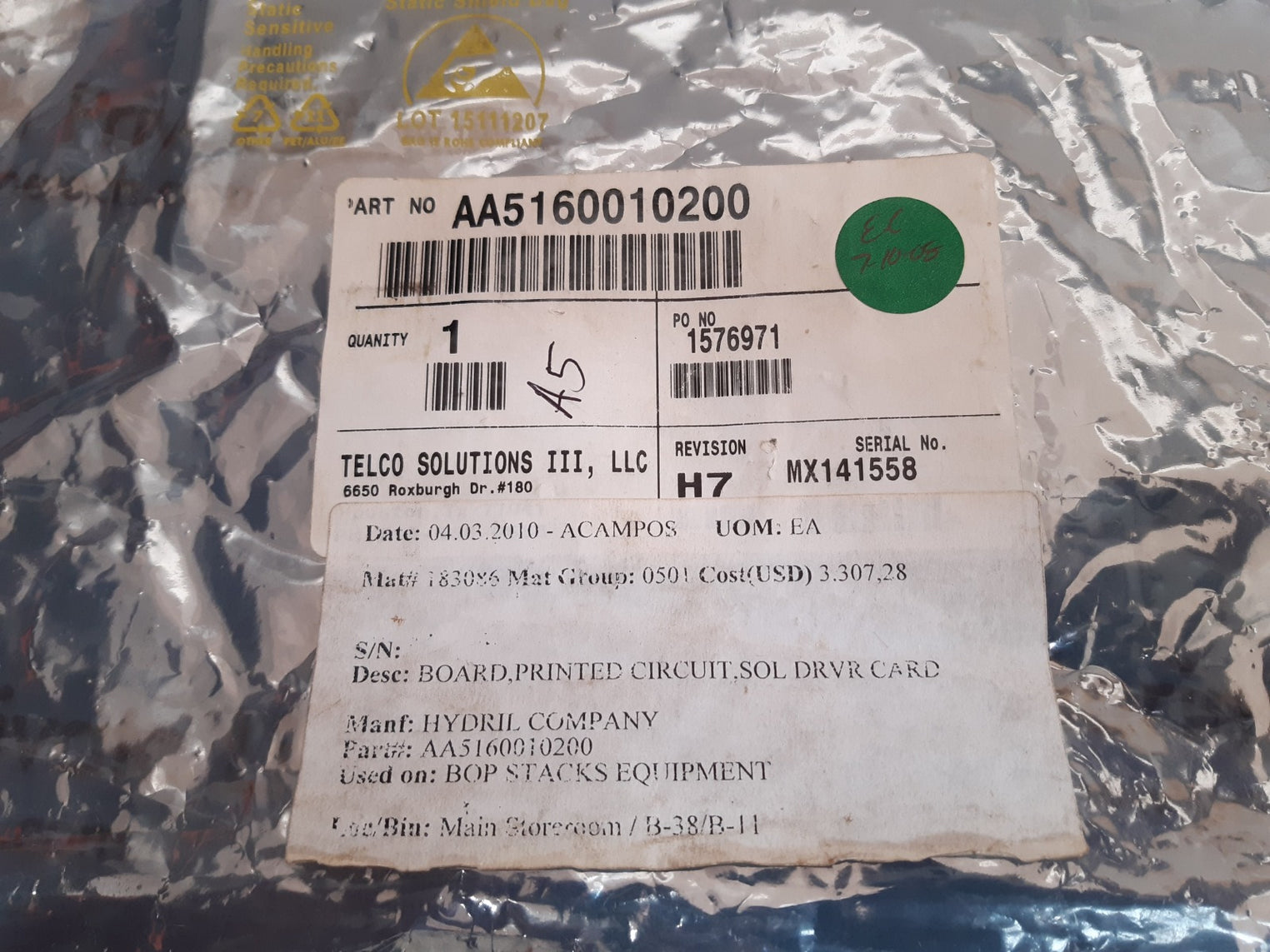 Hydril aa5160010200 solenoid driver rev.1