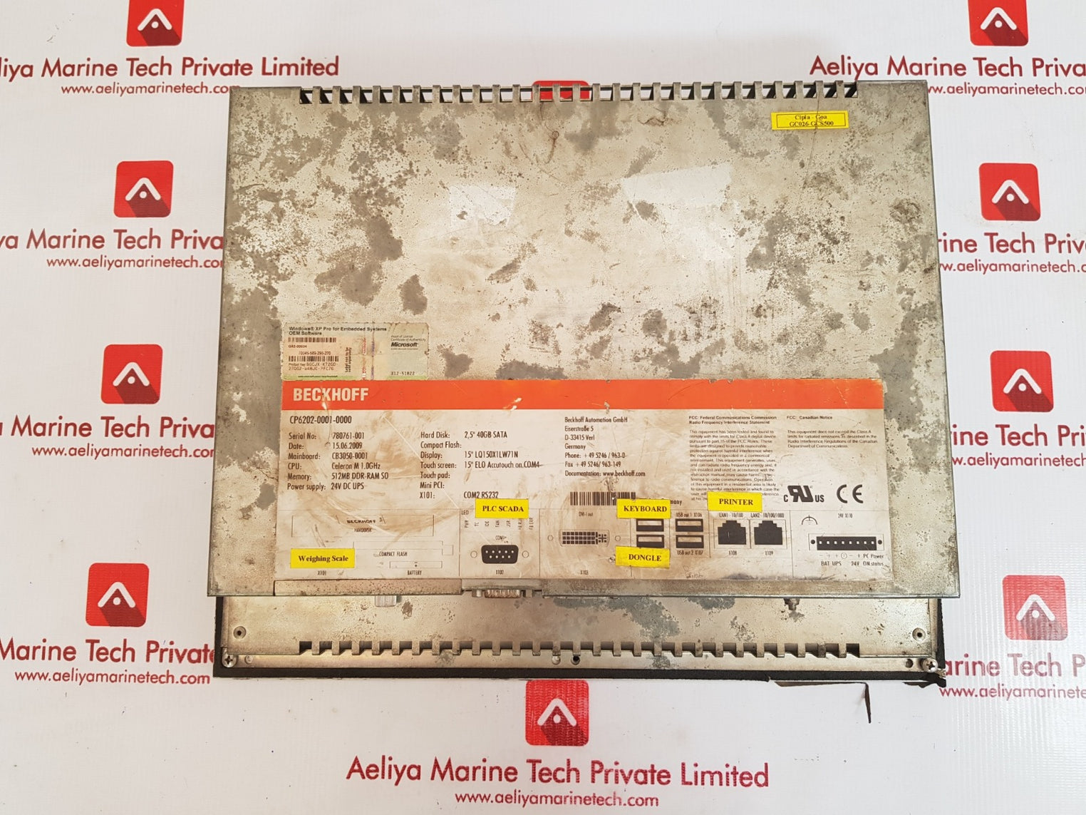 Beckhoff cp6202-0001-0000 touchscreen control panel 