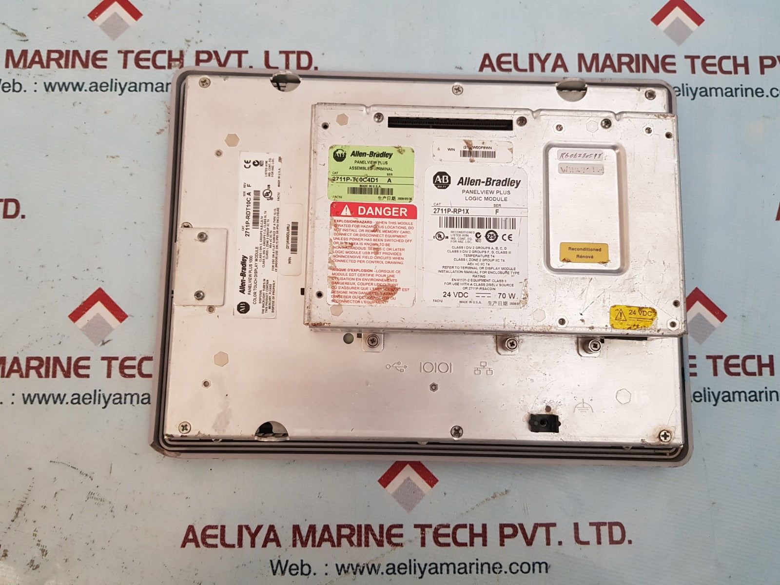 Allen-bradley panel view plus 1000 2711p-rdt10c color touch display module ser a 