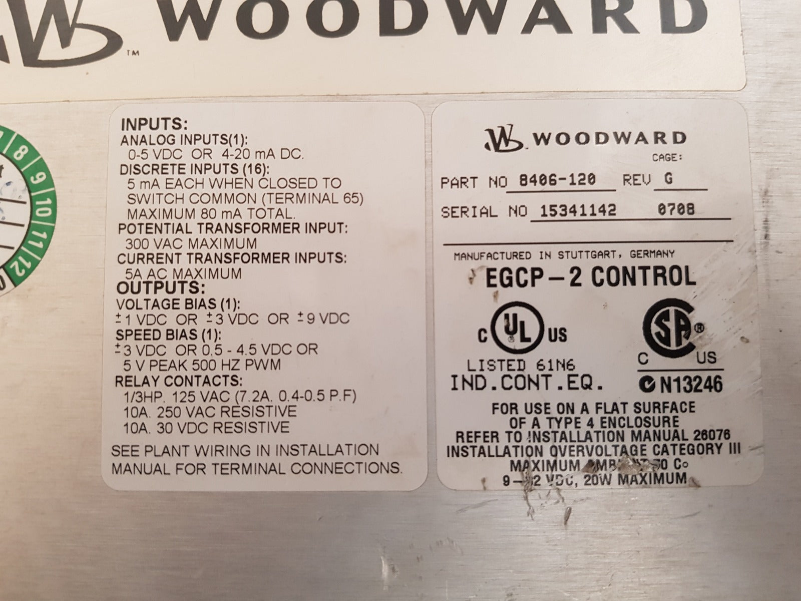 Woodward egcp-2 digital control 8406-120 