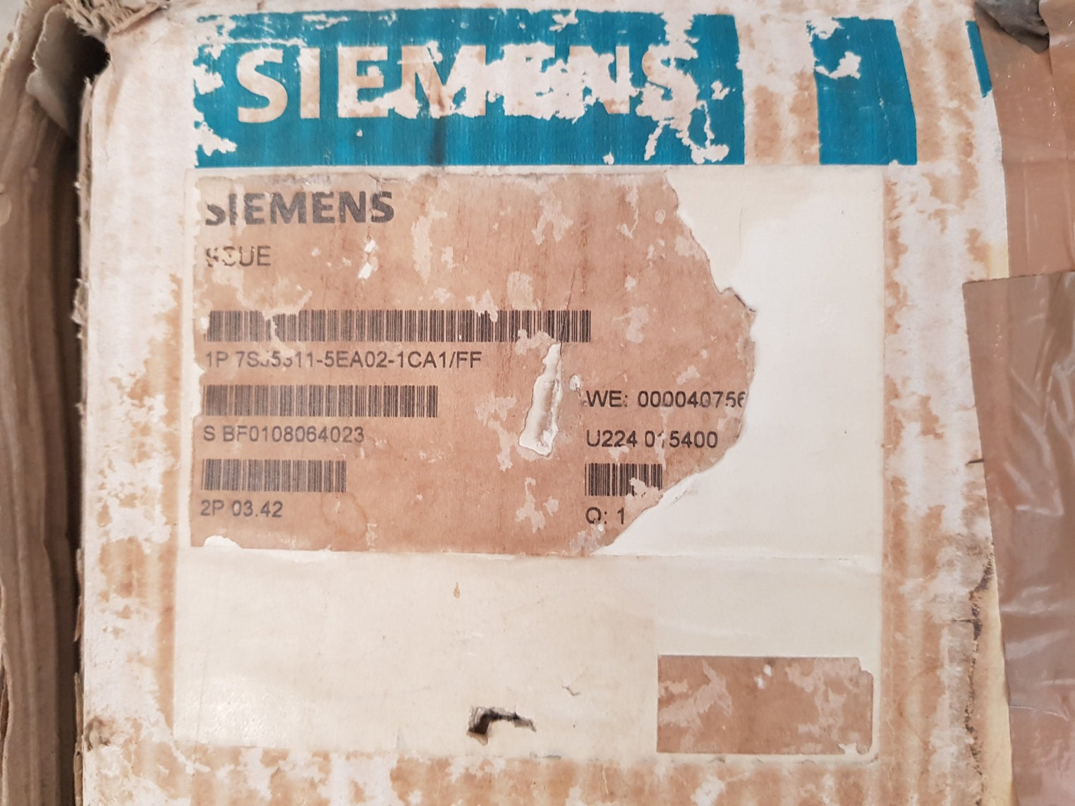 Siemens 7sj5311-5ea02-1ca1/ff overcurrent protection and control relay