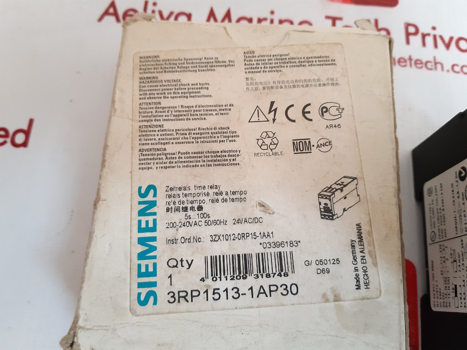 Siemens 3rp1513-1ap30 time relay