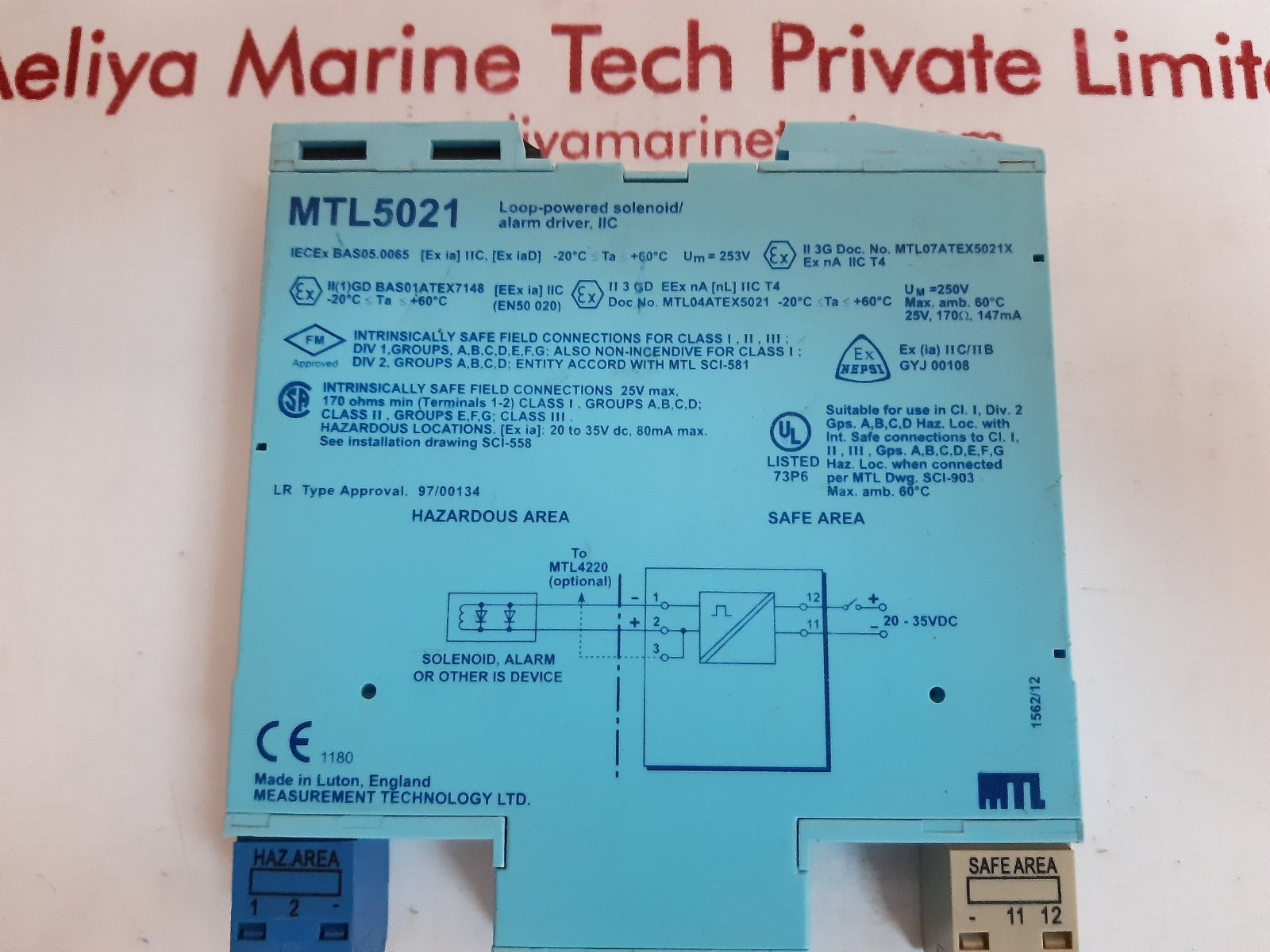 Measurement technology mtl5021 loop-powered solenoid/ alarm driver