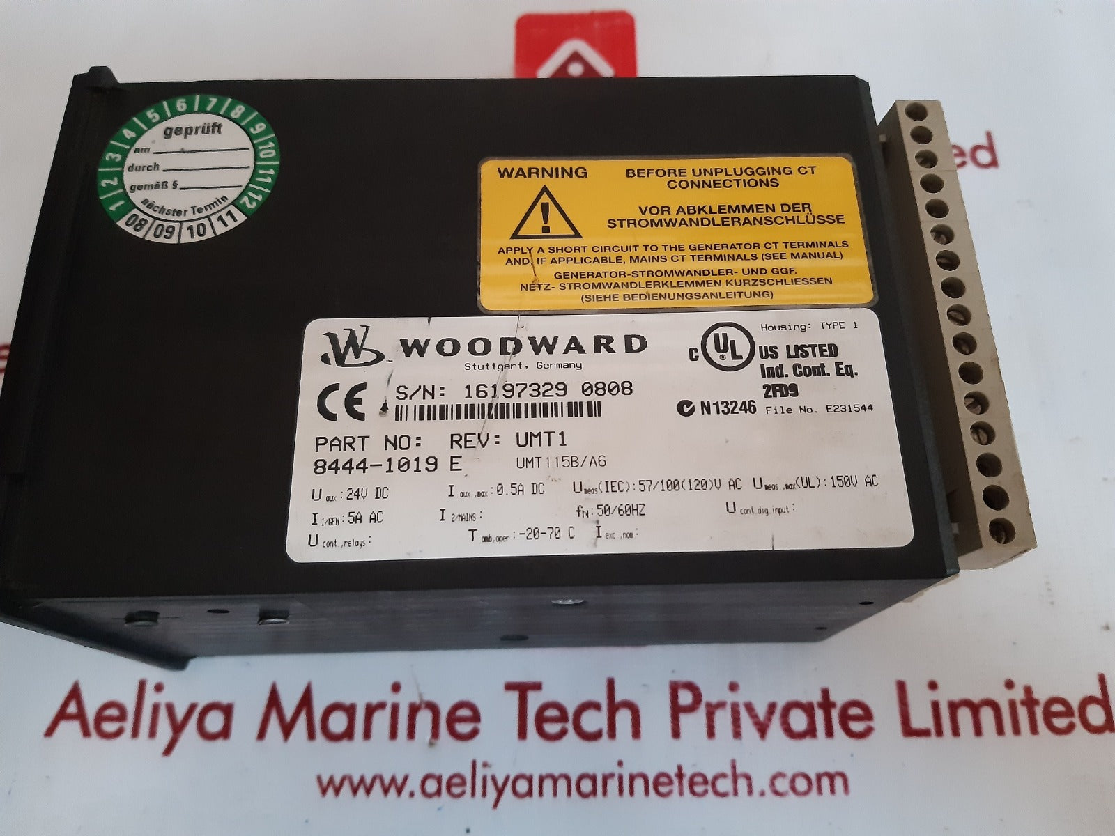 Woodward  8444-1019 umt 1 measuring transducer rev.e