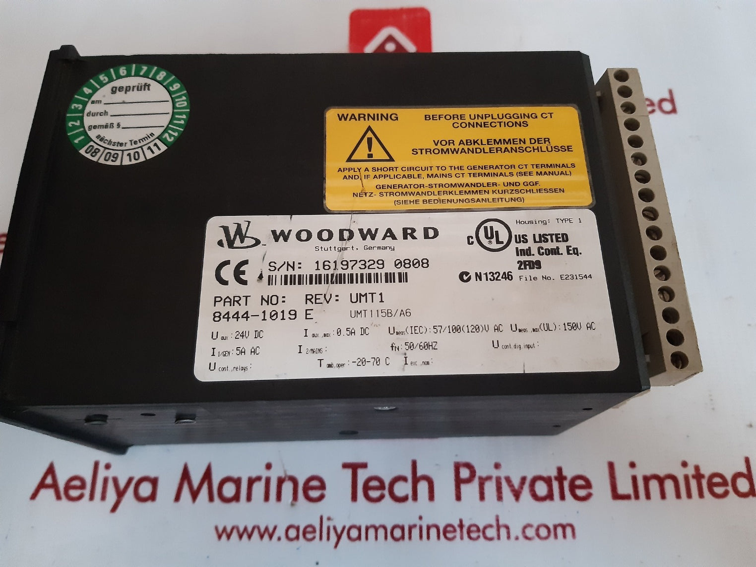 Woodward  8444-1019 umt 1 measuring transducer rev.e