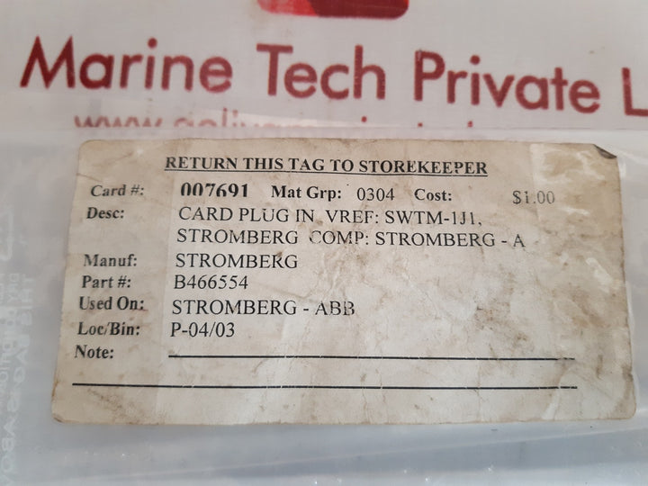 Stromberg Swtm 1J1 Pcb Card Used