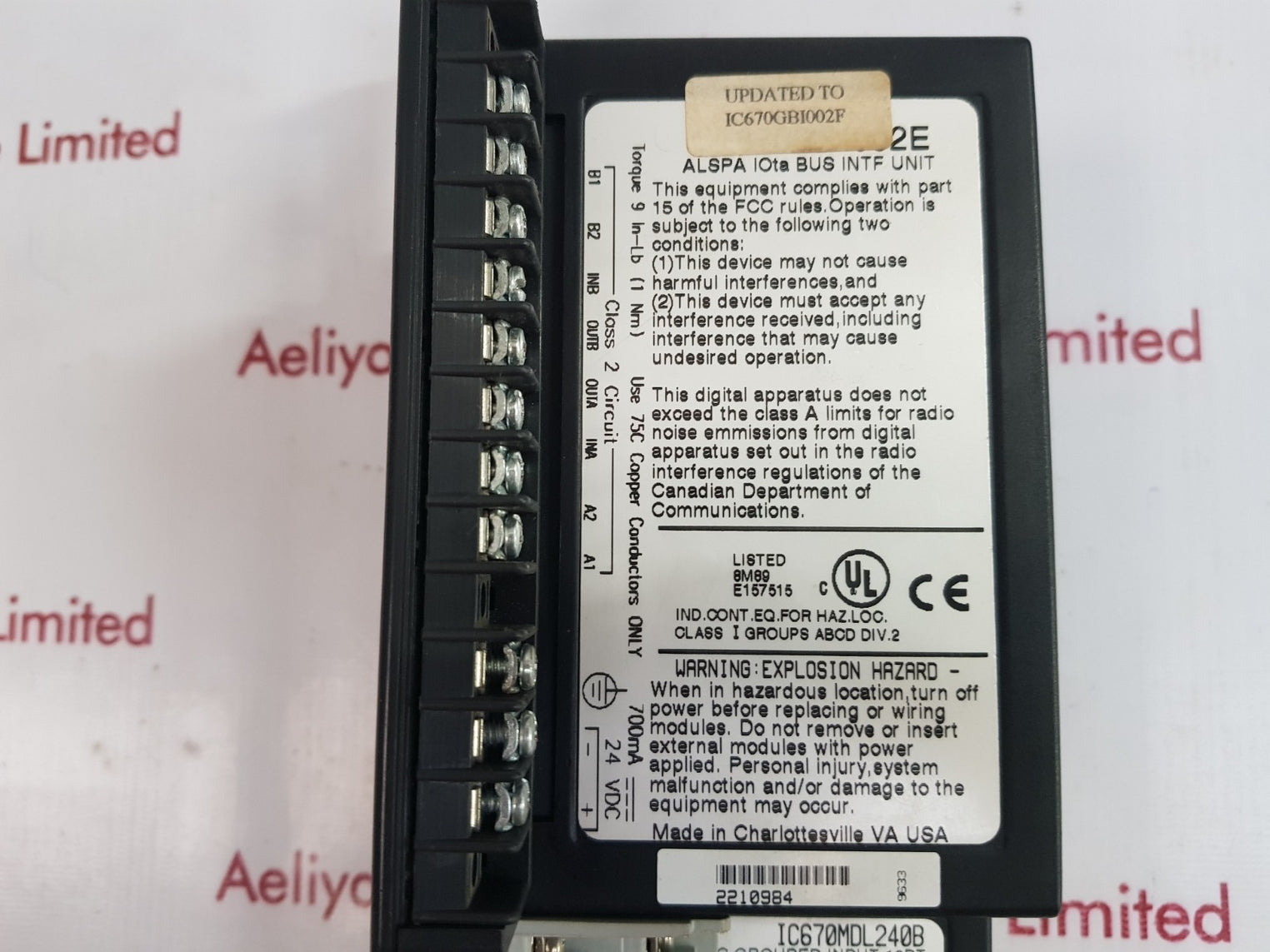 cegelec alspa ce80-20 bus interface unit