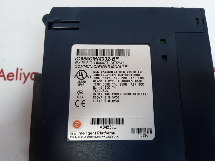 Ge ic695cmm002 rx3i 2 channel serial communications module