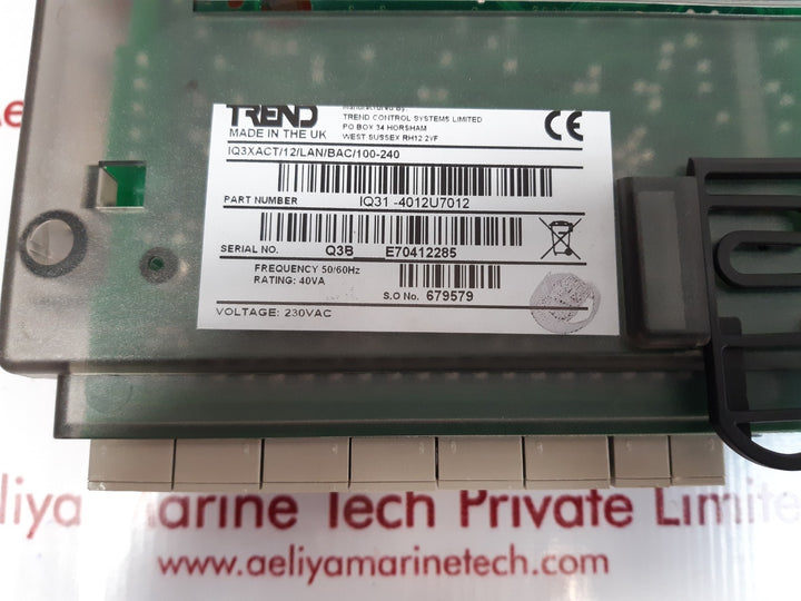 Trend iq3xact/12/lan/bac/100-240 controller iq31-4012u7012