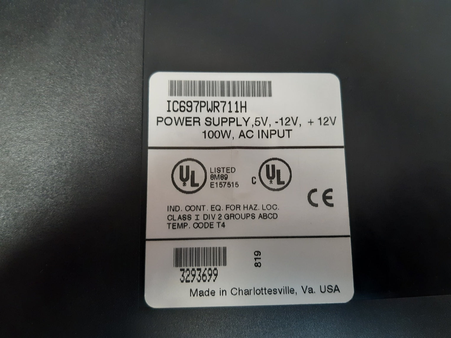 Ge fanuc ic697pwr711h power supply