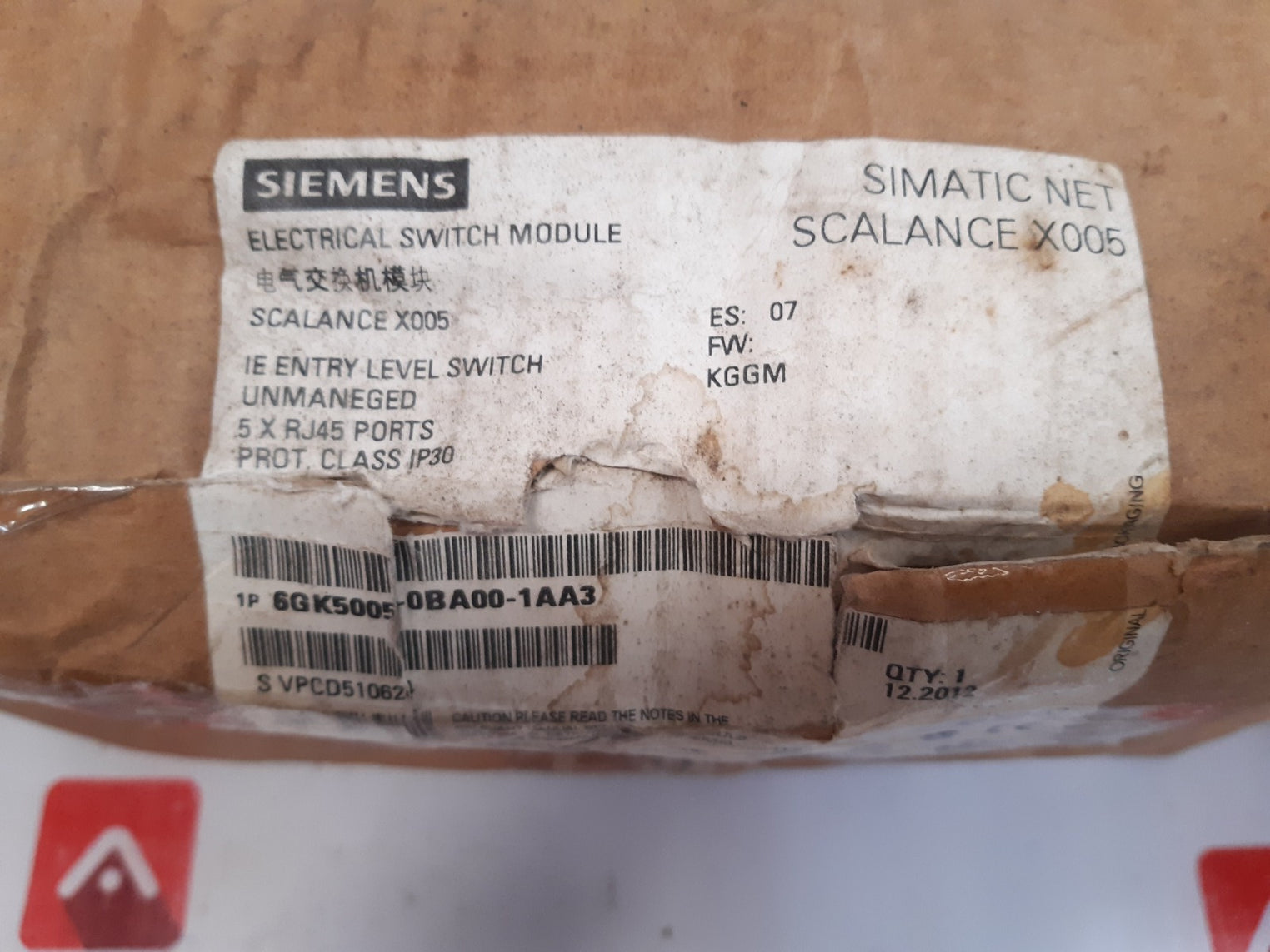 Siemens 6gk5005-0ba00-1aa3 scalance x005 ethernet switch 