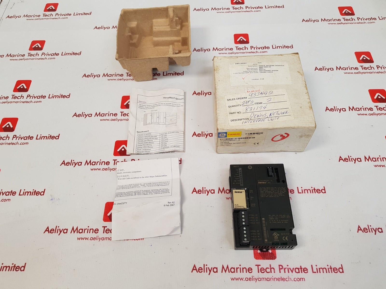 Ge fanuc ic200gbi001-jl genius network interface unit 