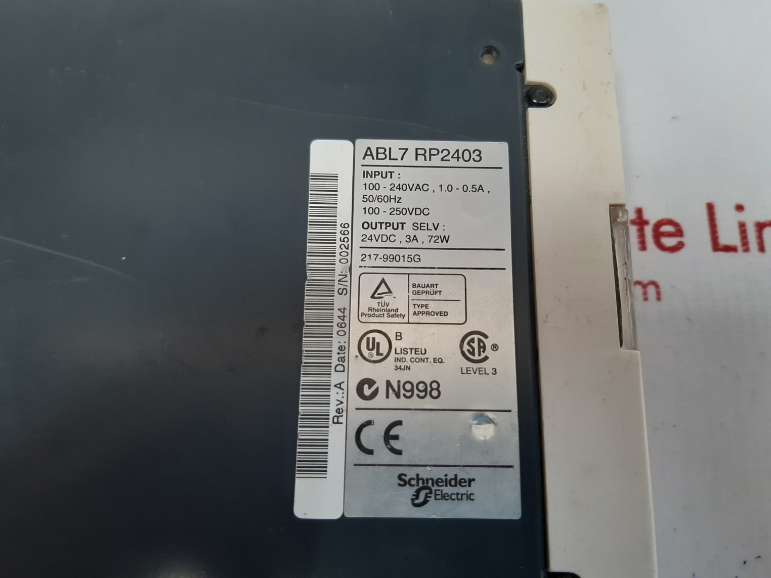 Telemecanique abl7 rp2403 power supply 