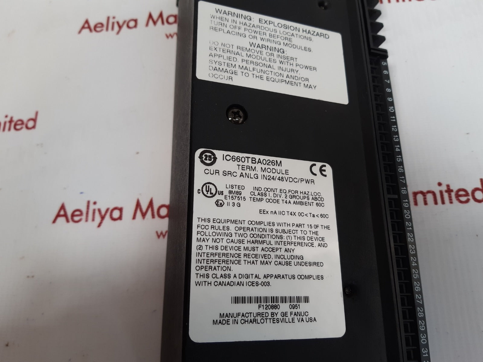 Ge fanuc ic660tba026m i/o block