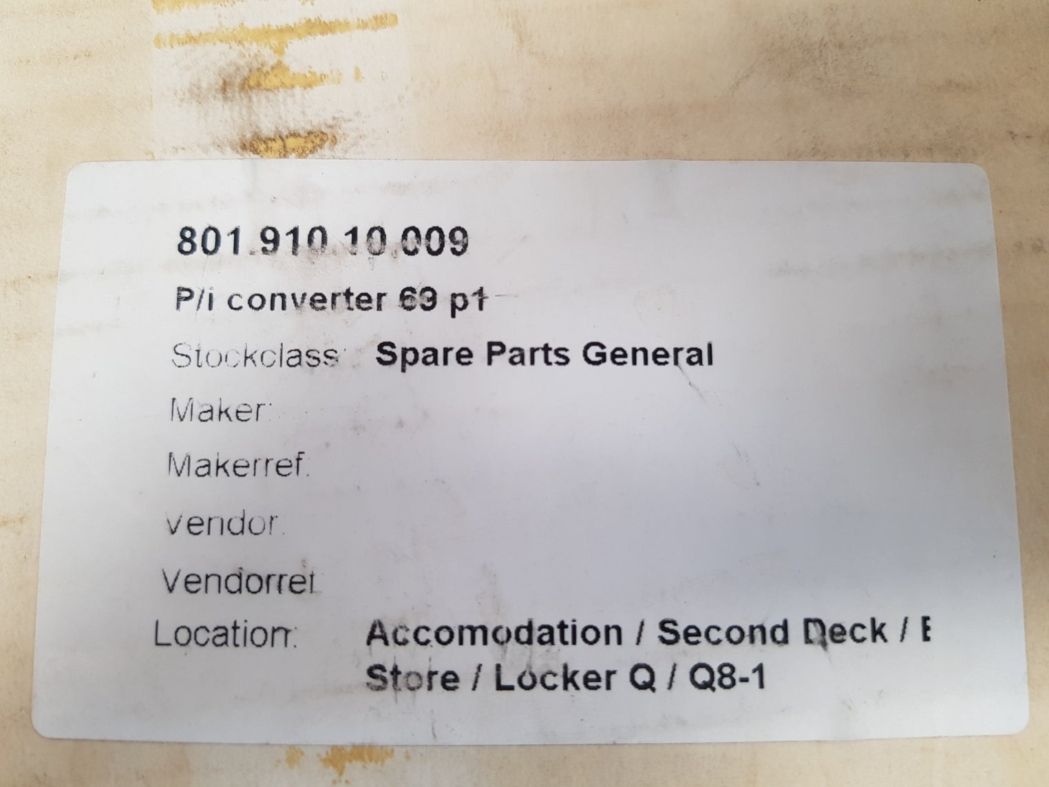 Watson smith 5368103x i/p converter 1d 001245