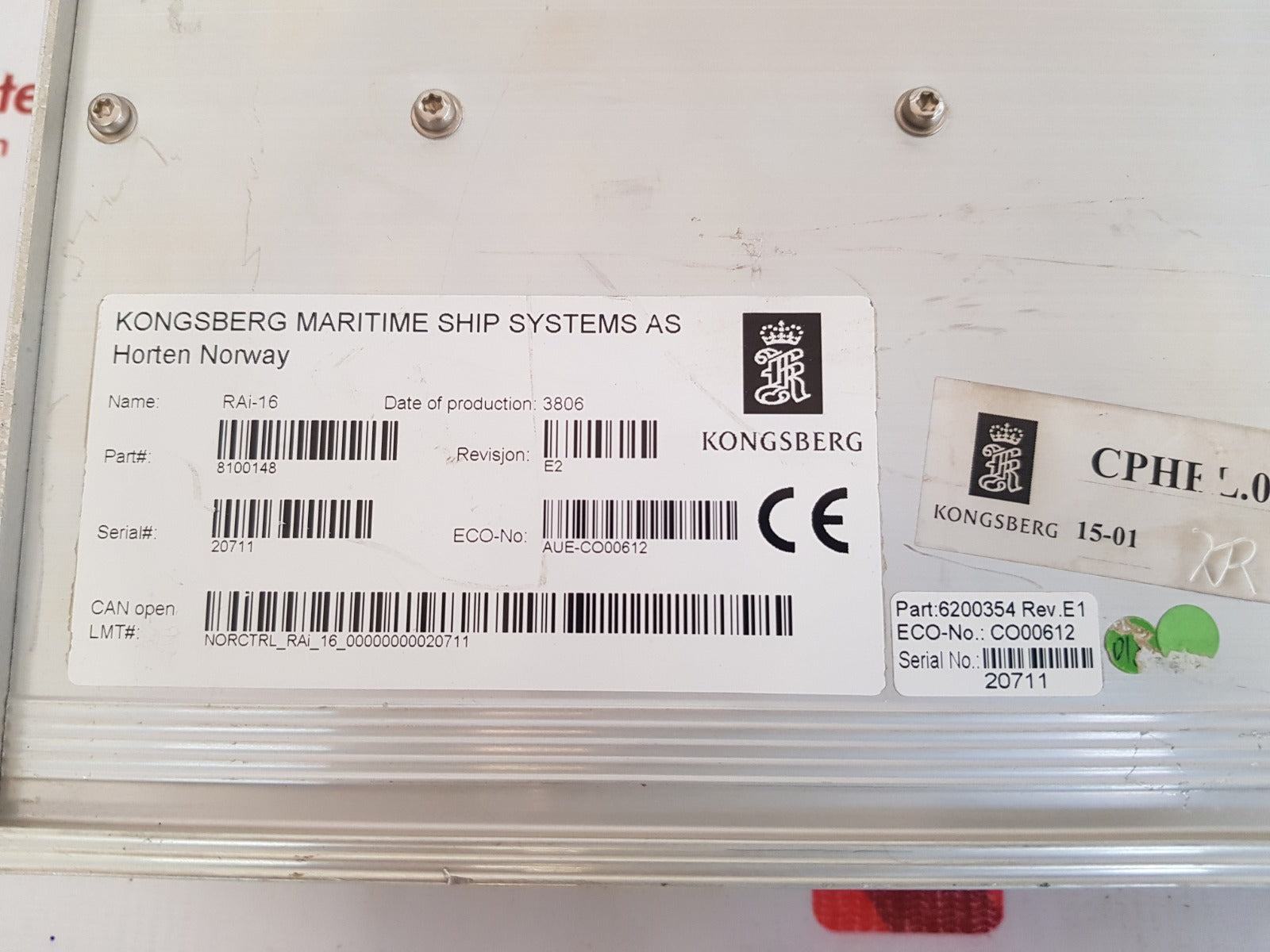 Kongsberg 8100148 rai-16 analog  module rev. e2