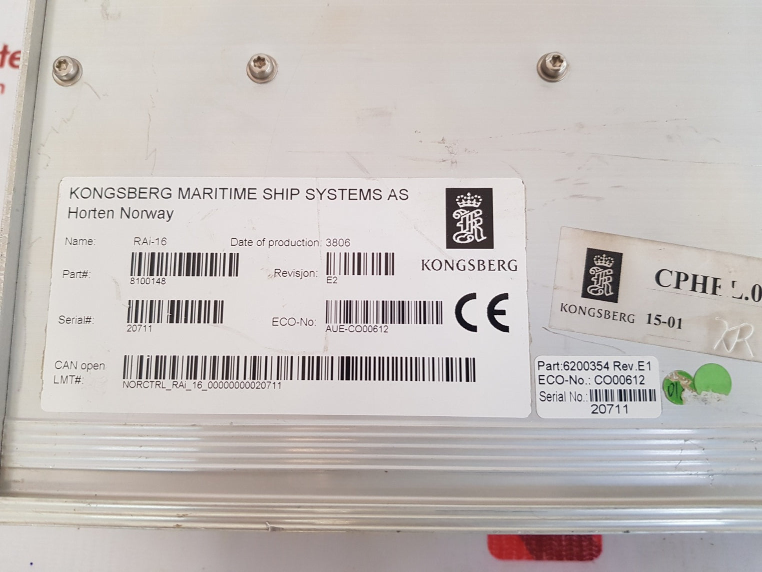 Kongsberg 8100148 rai-16 analog  module rev. e2