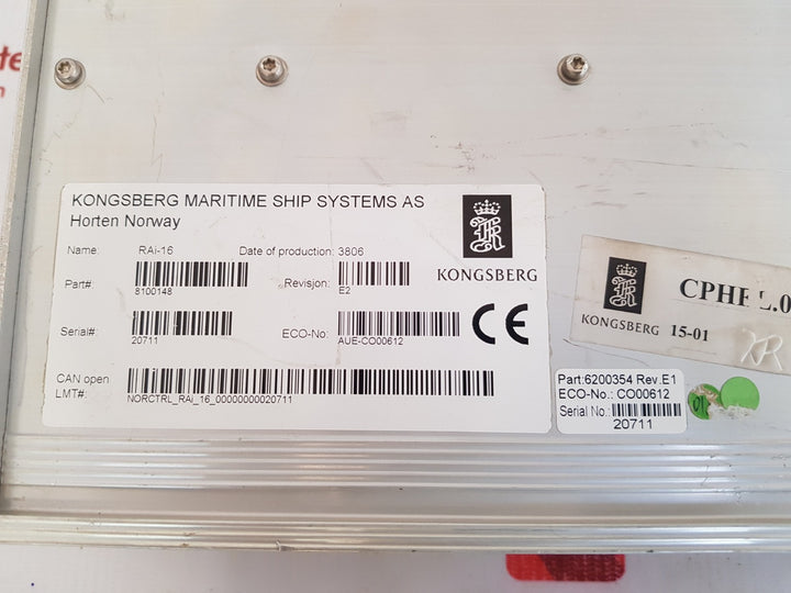 Kongsberg 8100148 rai-16 analog  module rev. e2