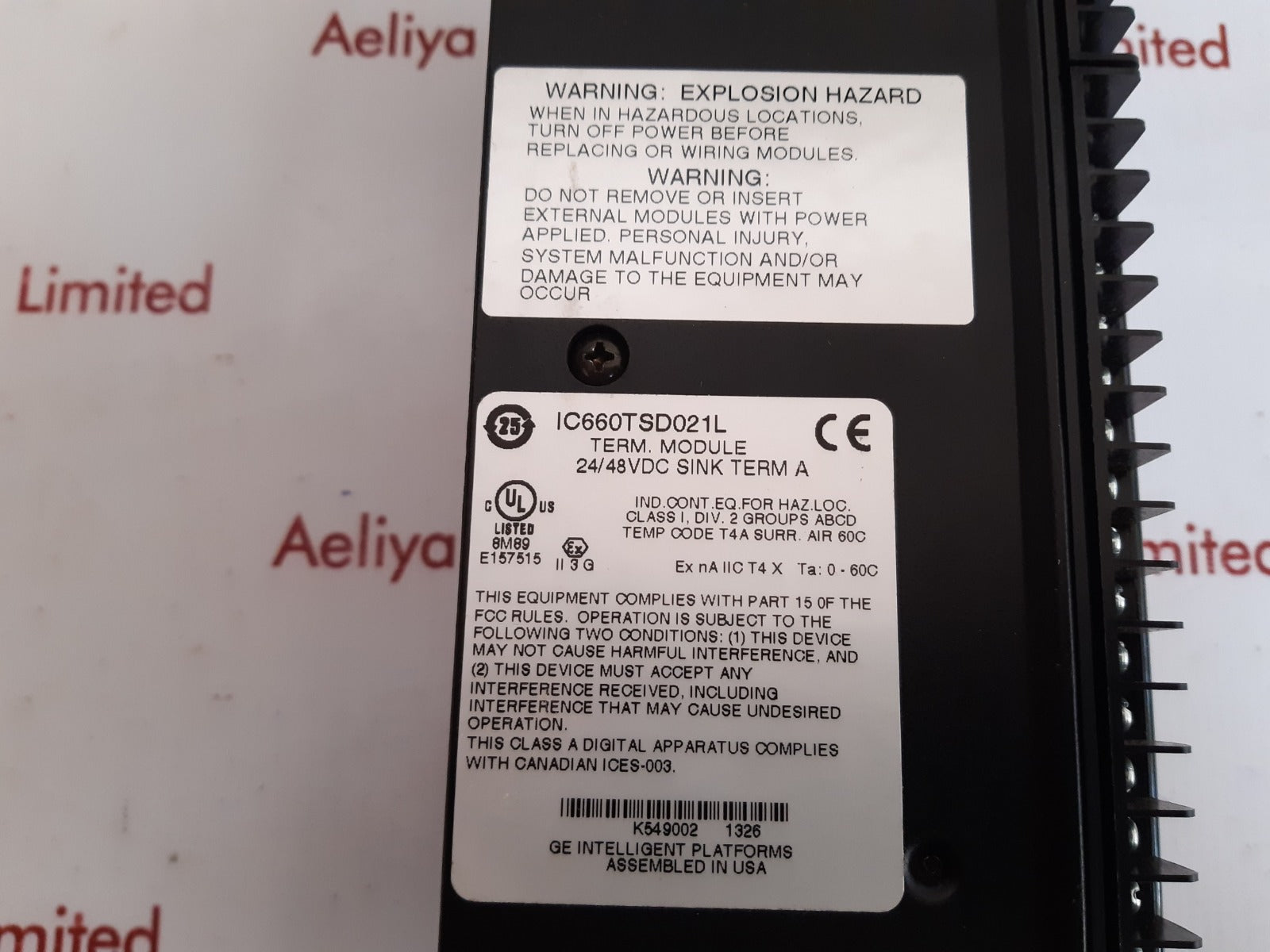 Ge ic660tsd021l terminal module 24/48 vdc 
