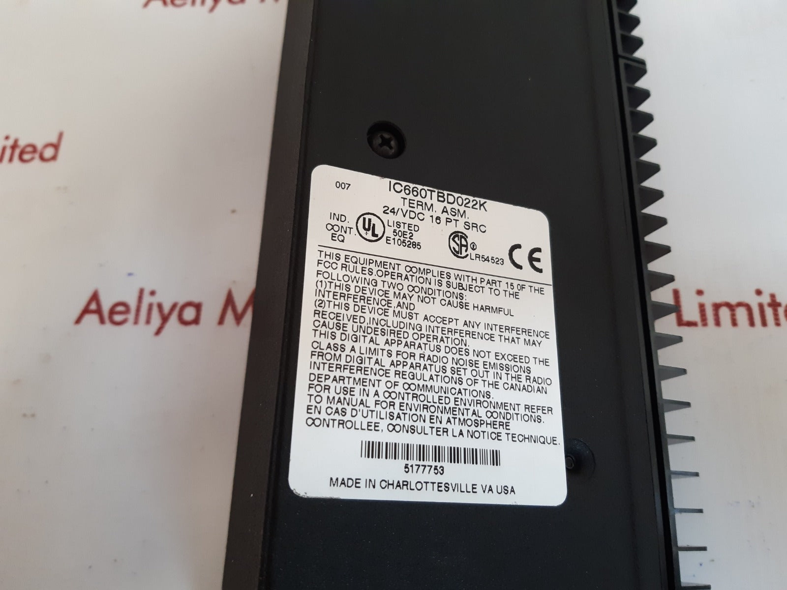 Ge Ic660tbd022k terminal assembly