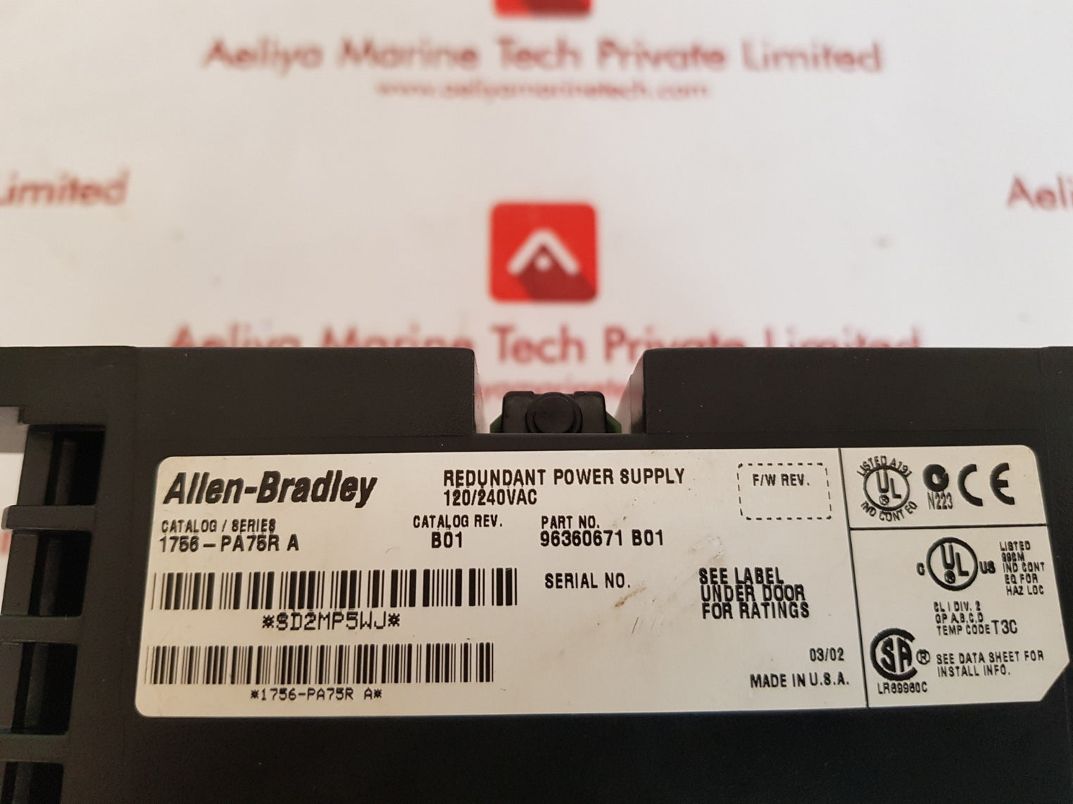 Allen bradley 1756-pa75r ser a  power supply