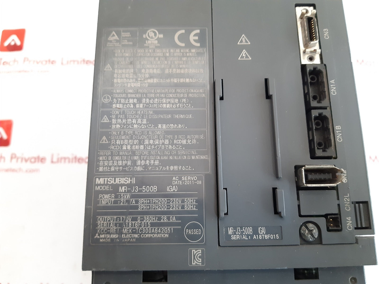 Mitsubishi electric mr-j3-500b servo drive amplifier 
