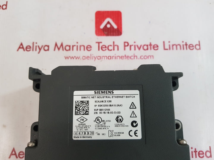 Siemens 6gk5208-0ba10-2aa3 ethernet switch