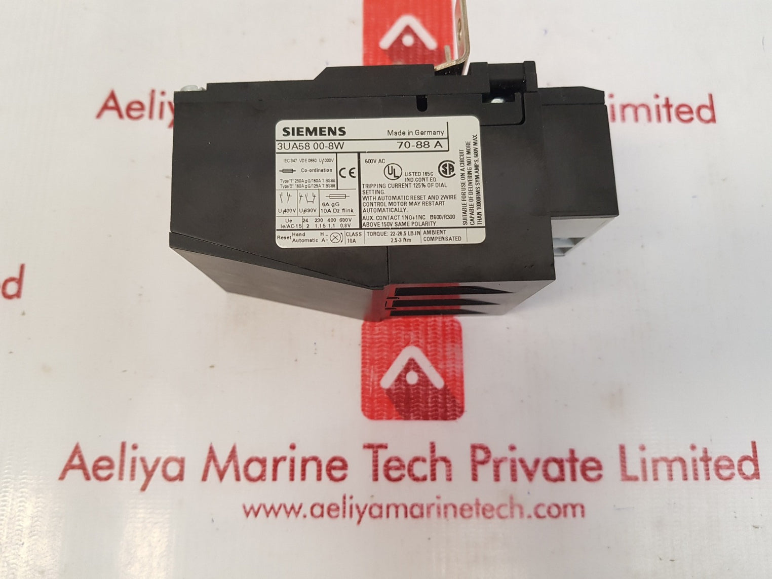 Siemens 3ua58 00-8w overload relay