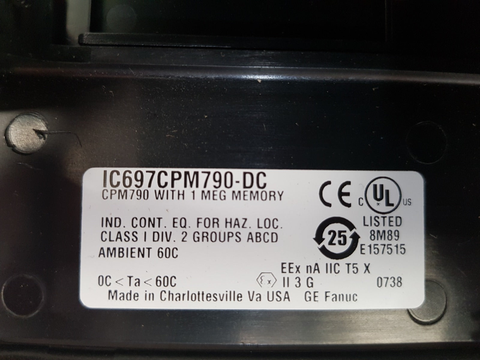 Ge fanuc ic697cpm790-dc central processor unit