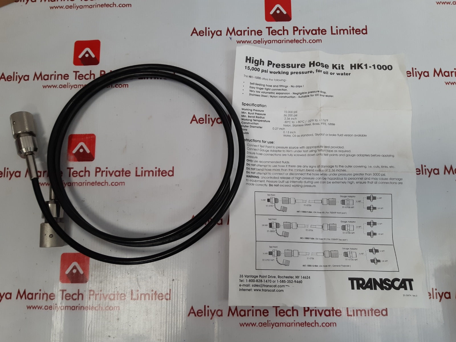 Transcat hk1-1000 high pressure hose kit