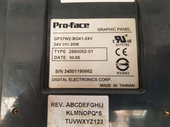 Pro-face digital gp37w2-bg41-24v graphic panel