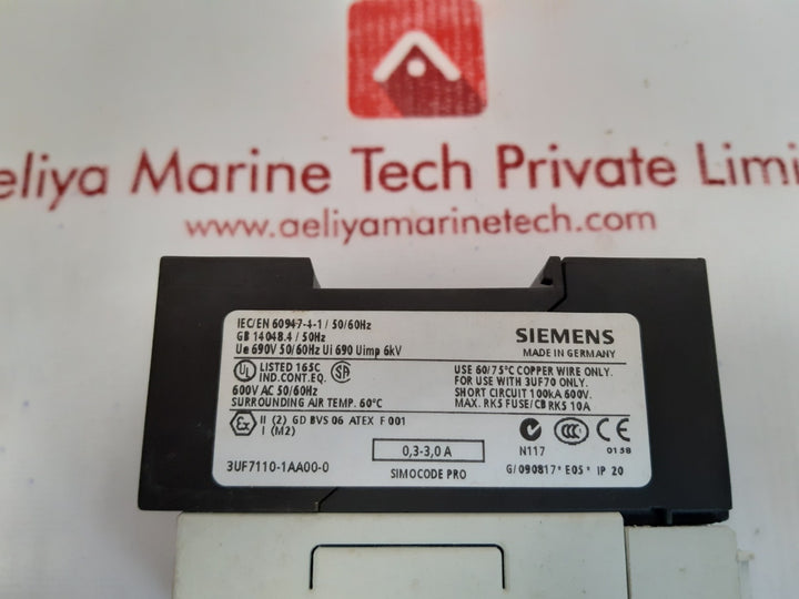 Siemens 3uf7110-1aa00-0 voltage measuring module 