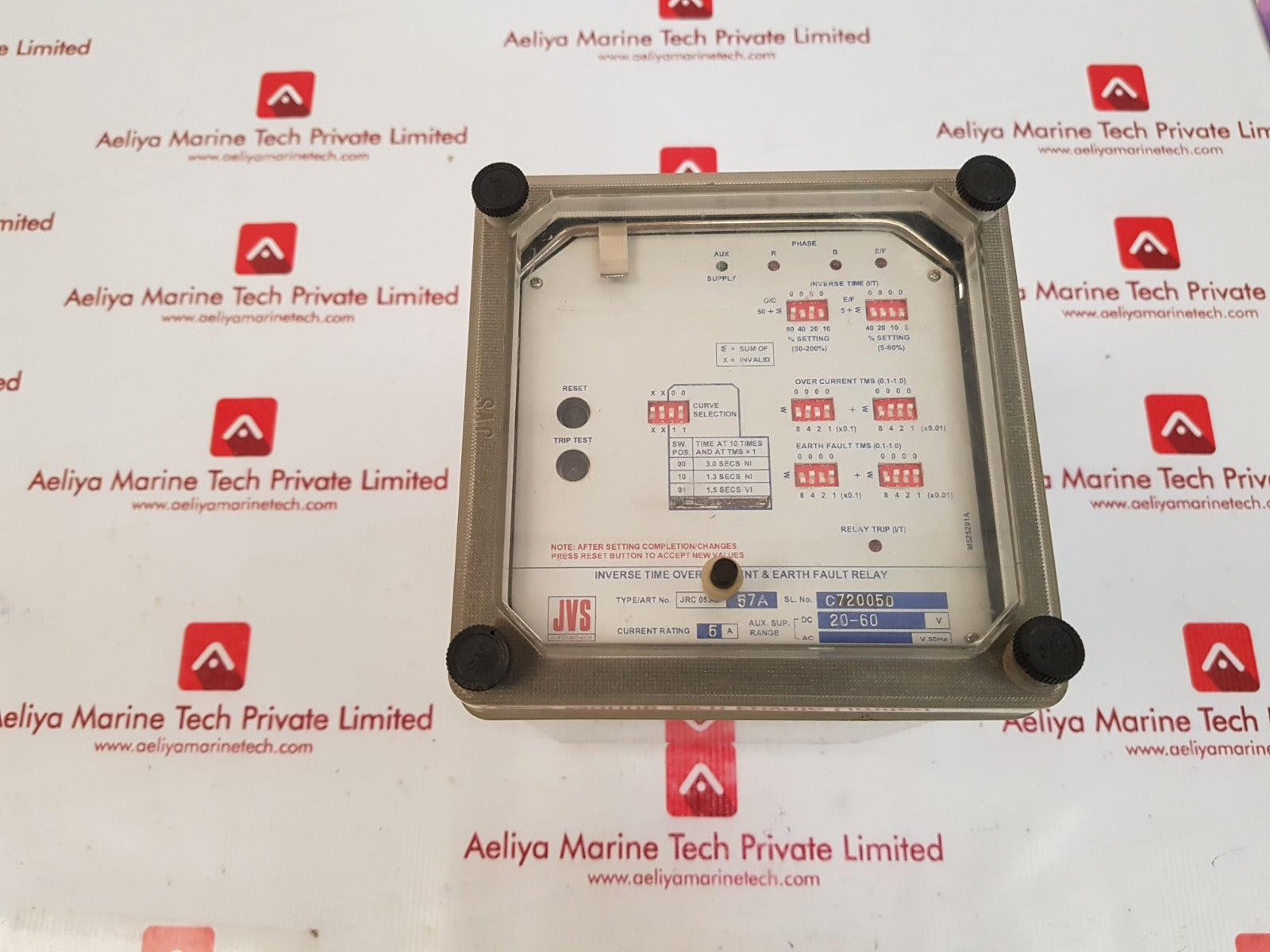Jvs electronic jrc-053 57a inverse time overcurrent & earth fault relay