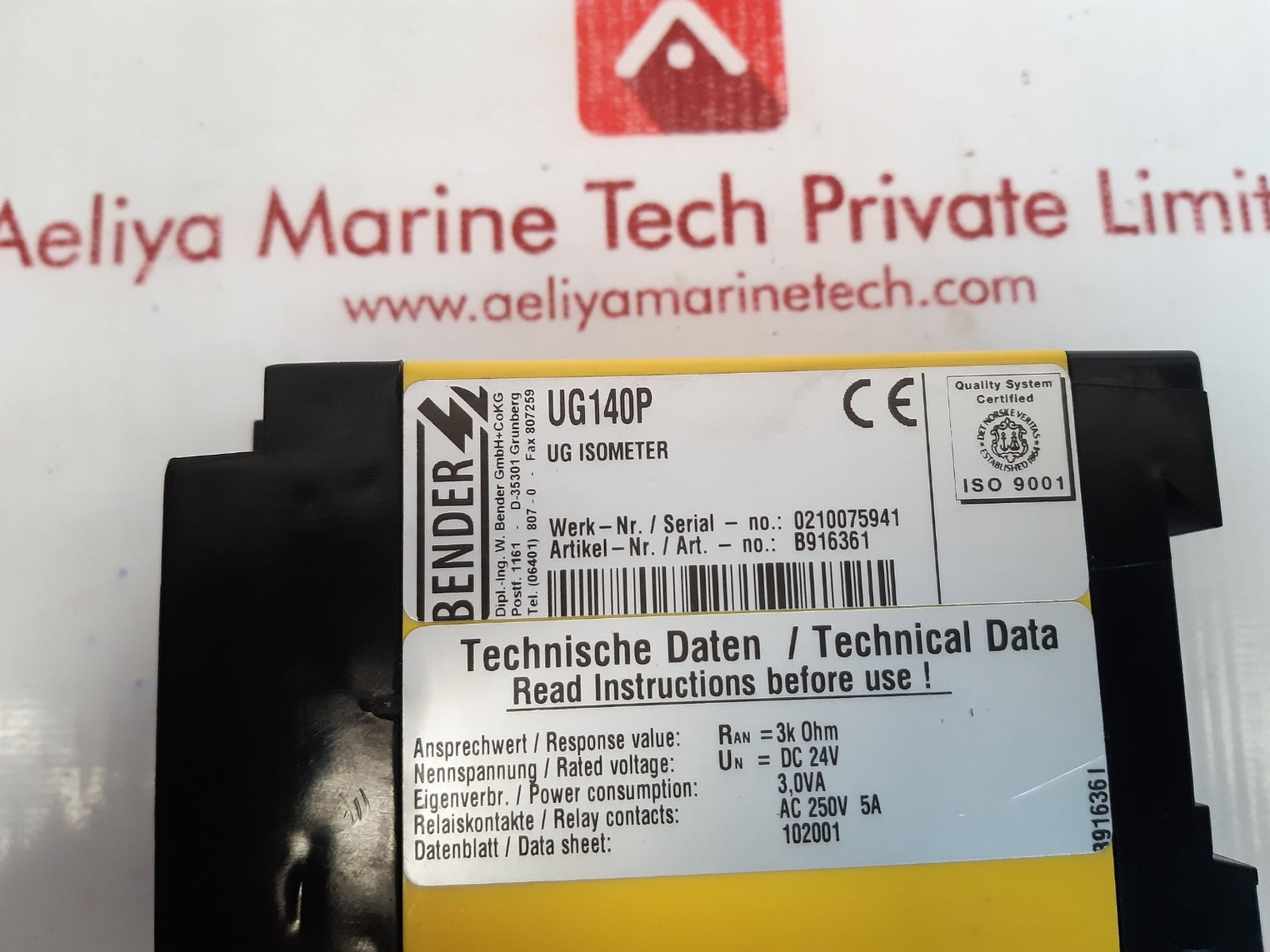 Bender ug140p earth fault relay b916361