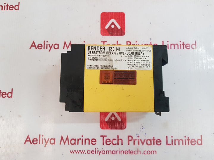 Bender csg 141 overload relay