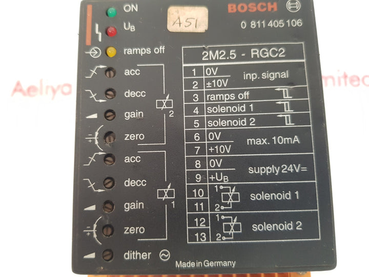 Bosch 0 811 405 106 propotional amplifier module 2m2.5-rgc2